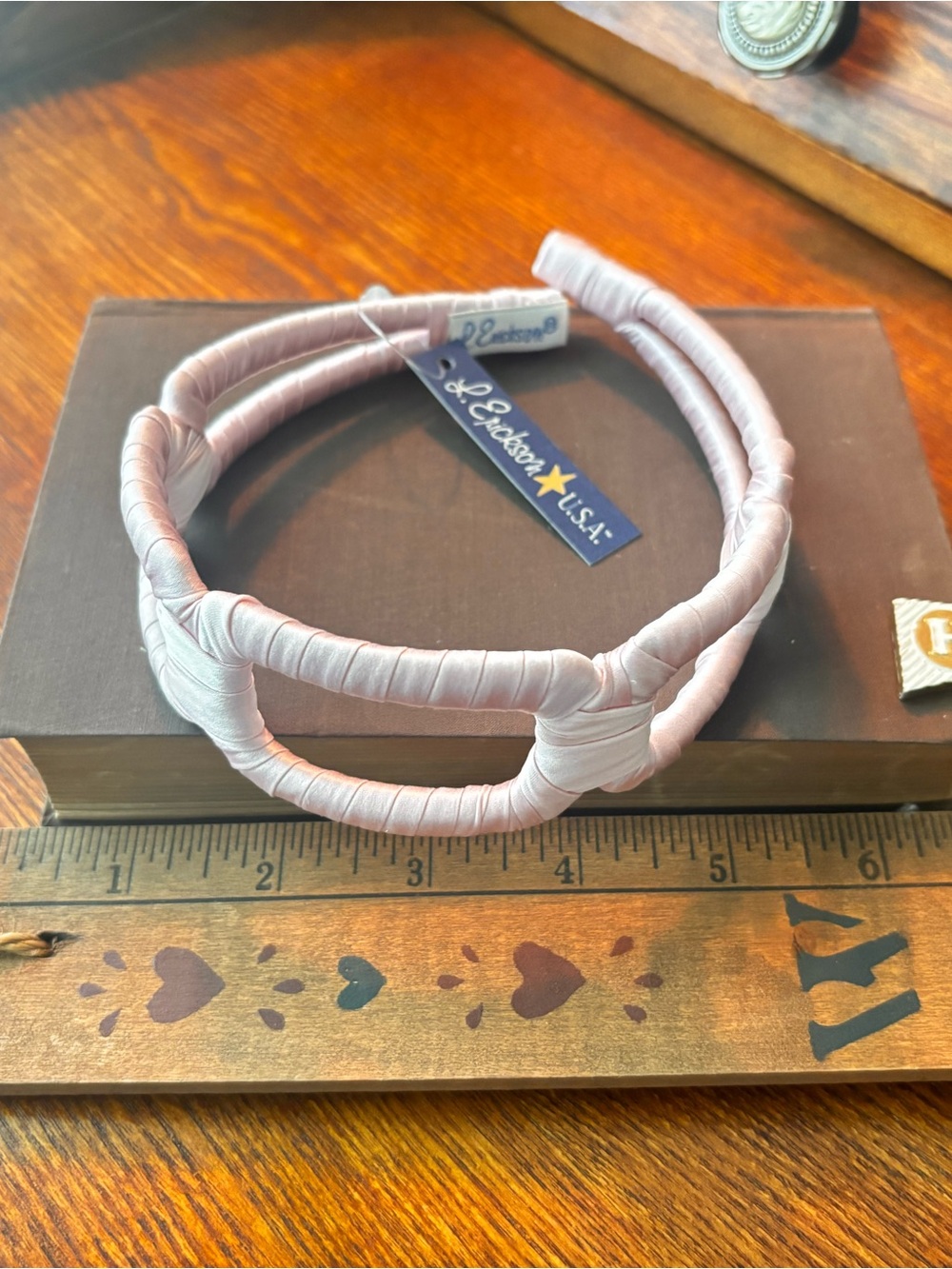 L.Erickson Pink Satin Double Headband